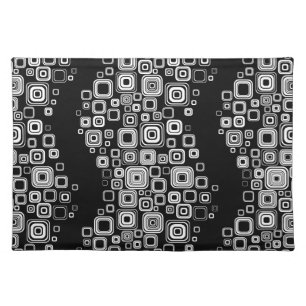 Retro black and white squares placemat