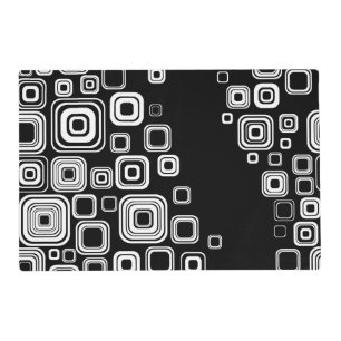 Retro black and white squares placemat