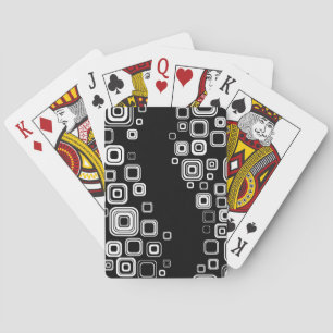 Retro black and white squares poker cards