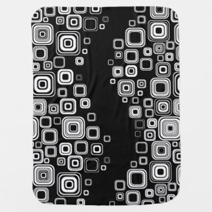 Retro black and white squares receiving blanket