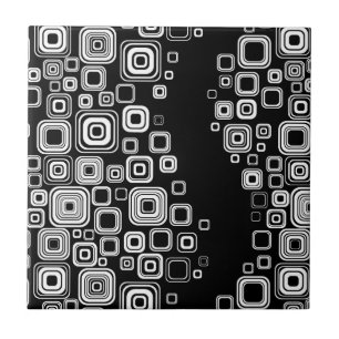 Retro black and white squares tile