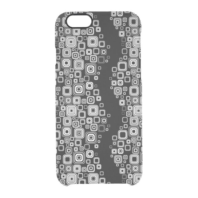 Retro black and white squares uncommon iPhone case (Back)