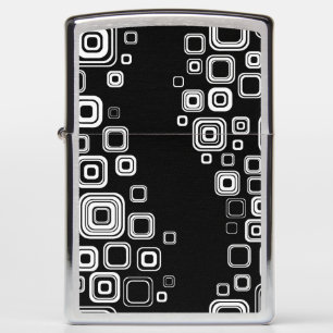 Retro black and white squares zippo lighter