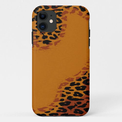 Retro black and yellow leopard print skin iPhone 11 case