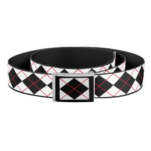 Retro Black Argyle Belt