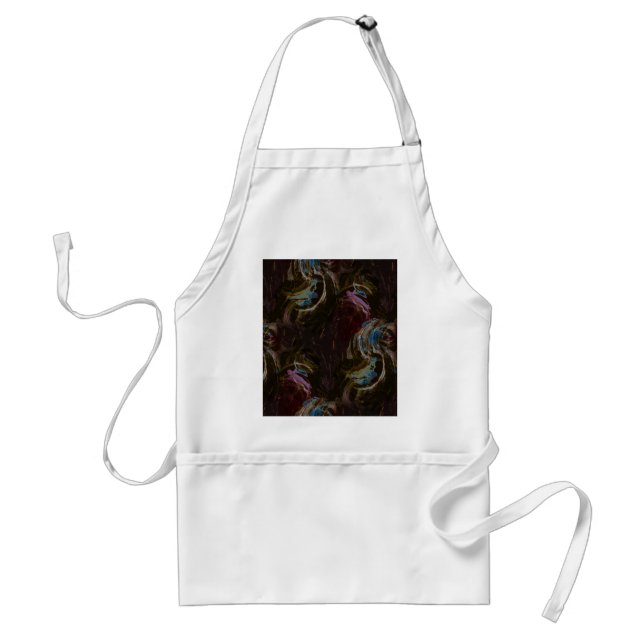 Retro Black Atomic Abstract Adult Apron (Front)