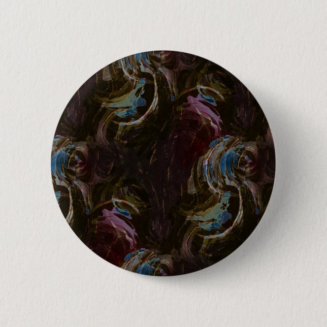 Retro Black Atomic Abstract Button (Front)