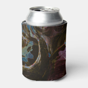 Retro Black Atomic Abstract Can Cooler