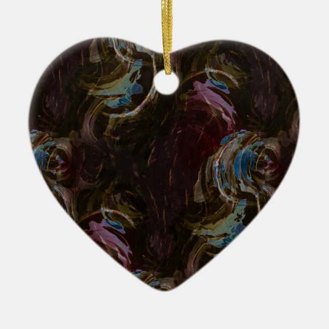 Retro Black Atomic Abstract Ceramic Ornament (Front)