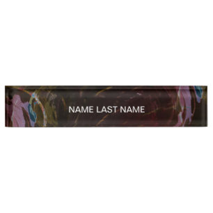Retro Black Atomic Abstract Desk Name Plate