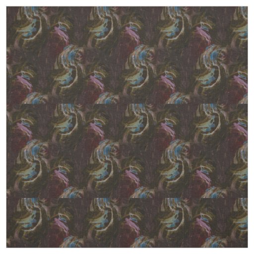 Retro Black Atomic Abstract Fabric