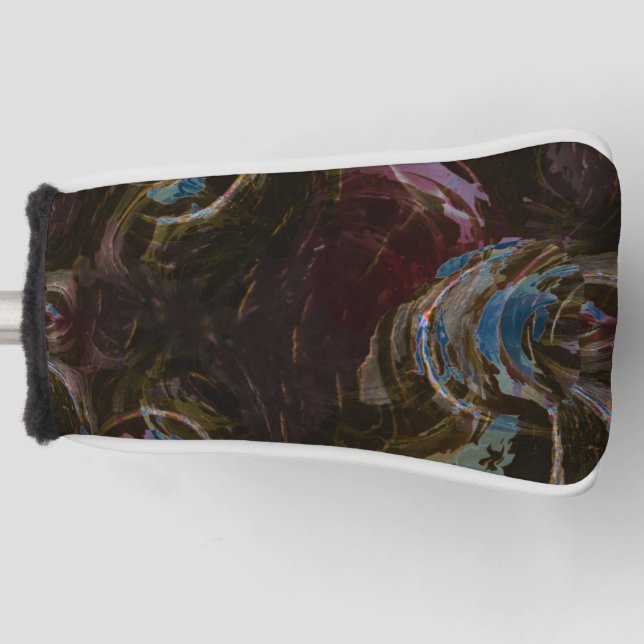 Retro Black Atomic Abstract Golf Head Cover (Front)