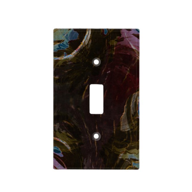 Retro Black Atomic Abstract Light Switch Cover (Front)