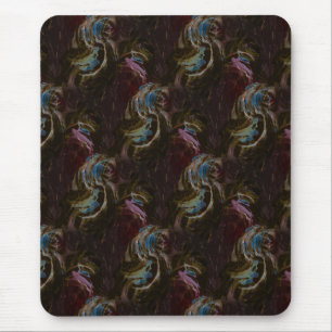 Retro Black Atomic Abstract Mouse Pad