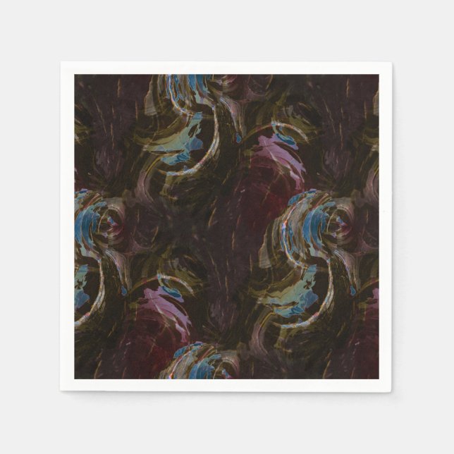 Retro Black Atomic Abstract Napkins (Front)