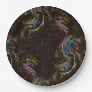 Retro Black Atomic Abstract Paper Plates