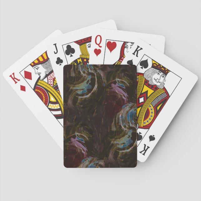 Retro Black Atomic Abstract Poker Cards (Back)