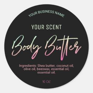 Retro Black Body Butter Labels