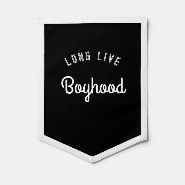 Retro Black Boyhood Boy Nursery Kids Room Wall  Pennant (Front)