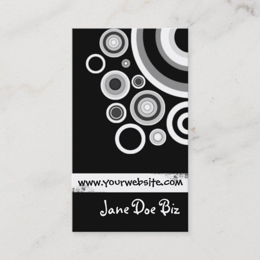 Customizable Retro Black Business Card