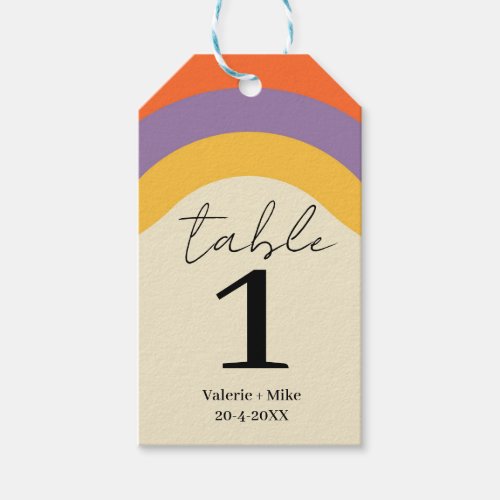 Retro Black Calligraphy Table Numbers Wedding  Gift Tags