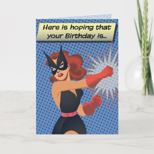 Retro Black Cat Birthday Card