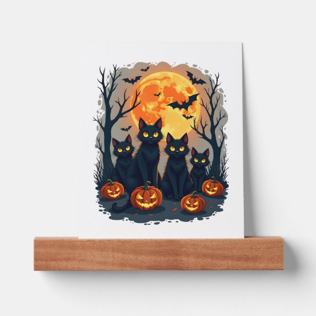 Retro Black Cat Halloween Pumpkin Costume For Wome Picture Ledge (Front)