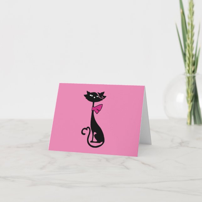 RETRO BLACK CAT NOTE CARDS (Front)