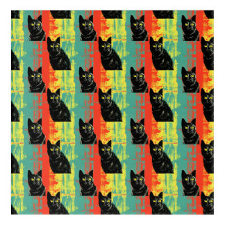 Retro Black Cat Pattern  Acrylic Print