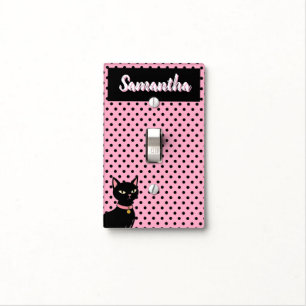 Retro Black Cat Personalized Light Switch Cover