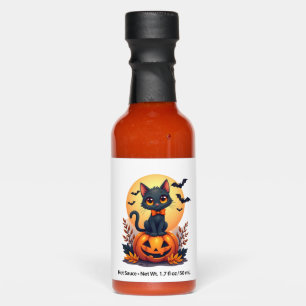 Retro Black Cat Pumpkin Halloween Costume Fall Aut Hot Sauces