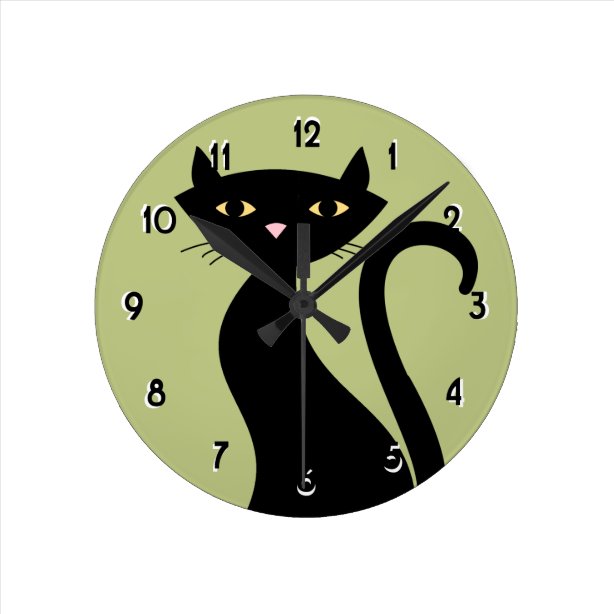 Cat Wall Clocks Zazzle