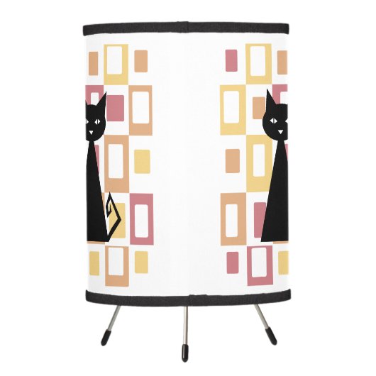 Retro Black Cat Tripod Lamp (Back)
