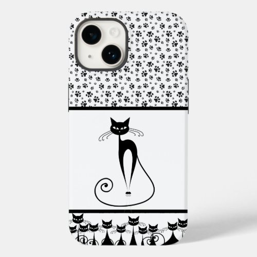 Retro Black Cats Case_Mate iPhone 14 Case