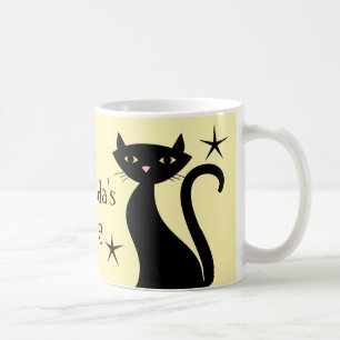 Retro Black Cats, Sunnyday Yellow Coffee Mug