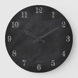 Retro Black Chalkboard Large Clock