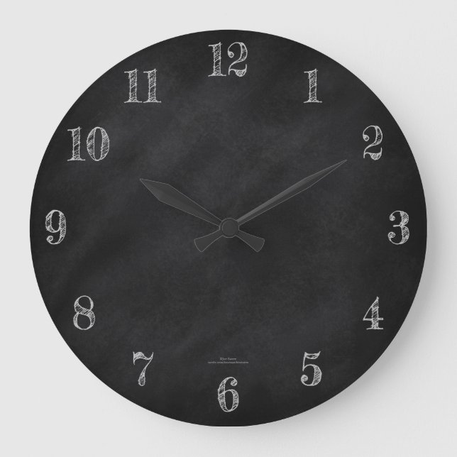 Retro Black Chalkboard Large Clock (Front)