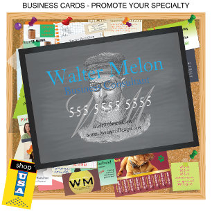 Retro Black Chalkboard 🕰️ Steampunk Goggles Man Business Card