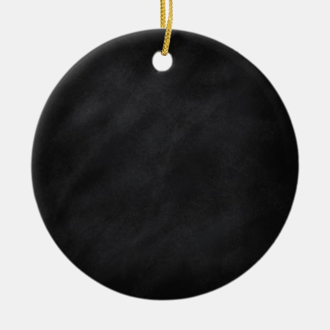 Retro Black Chalkboard Texture Ceramic Ornament (Front)
