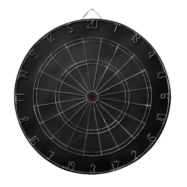 Retro Black Chalkboard Texture Dartboard With Darts (Front)