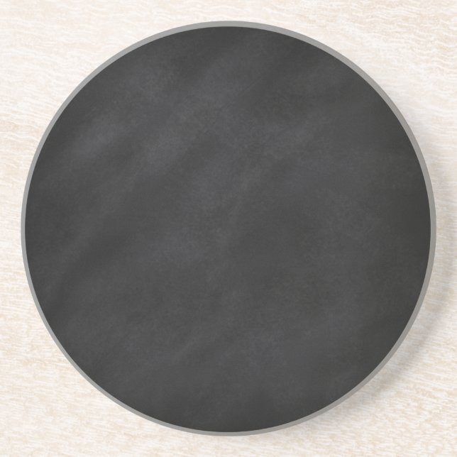 Retro Black Chalkboard Texture Drink Coaster (Front)