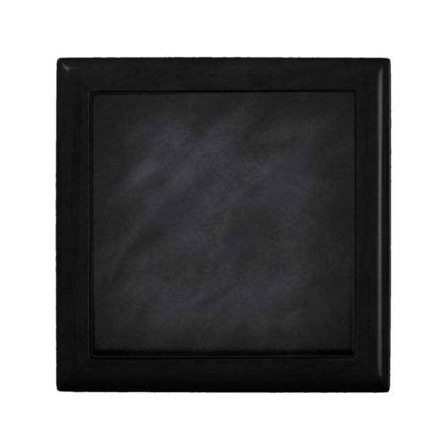 Retro Black Chalkboard Texture Jewelry Box (Front)