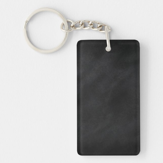 Retro Black Chalkboard Texture Keychain (Front)