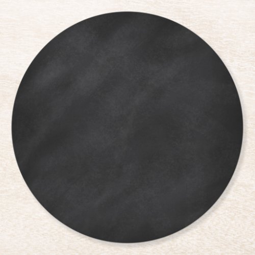 Retro Black Chalkboard Texture Round Paper Coaster