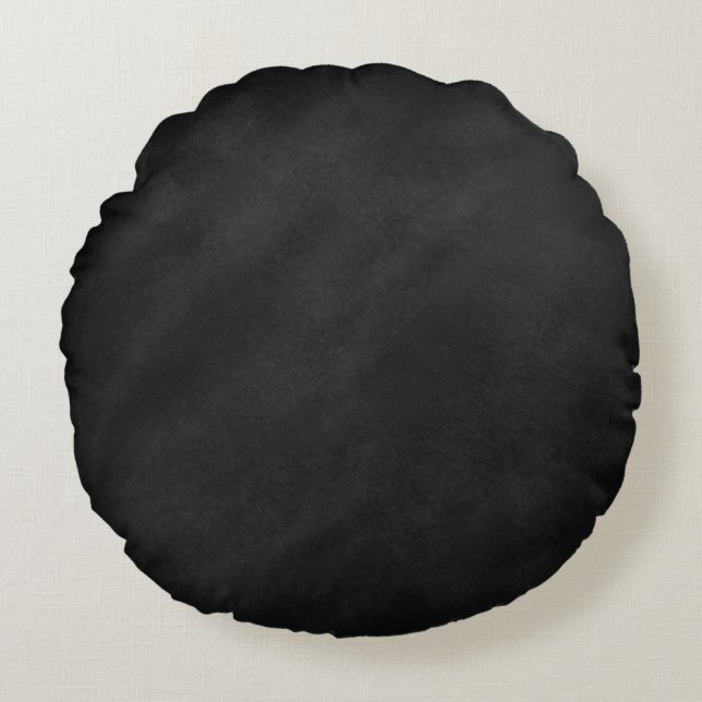 Retro Black Chalkboard Texture Round Pillow (Front)