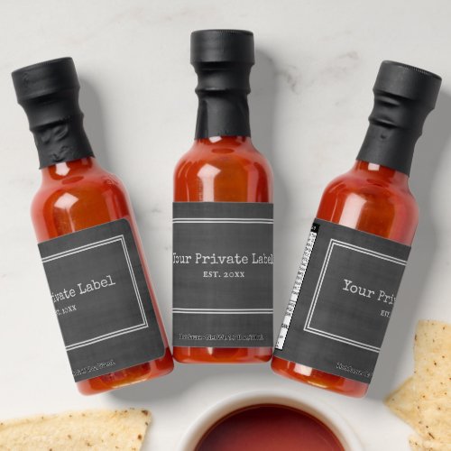 Retro Black Chalkboard Your Private Label Hot Sauces