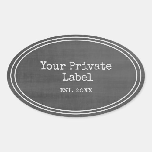 Retro Black Chalkboard Your Private Label Oval