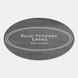 Retro Black Chalkboard Your Private Label Oval