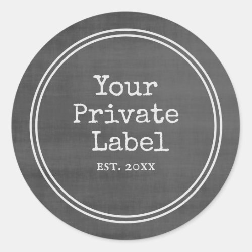 Retro Black Chalkboard Your Private Label Round