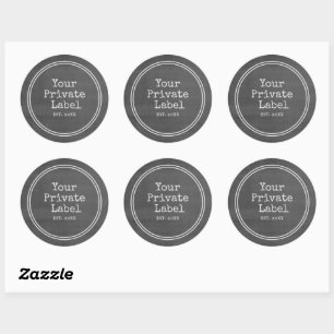 Retro Black Chalkboard Your Private Label Round
